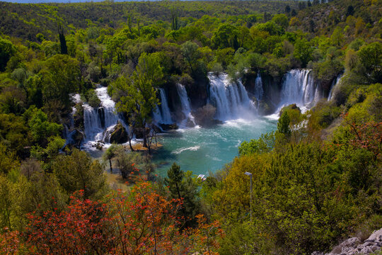 Kravica Falls is a large tuff waterfall on the Trebižat River in the karst region of Herzegovina, Bosnia and Herzegovina.