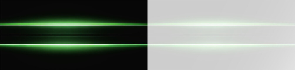 Green laser beams with split contrast background and sleek neon flow, overlay lines png © Alehandro