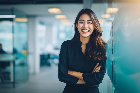 Businesswoman marketing strategist, confident CMO, brand positioning board, campaign team, corporate growth portrait