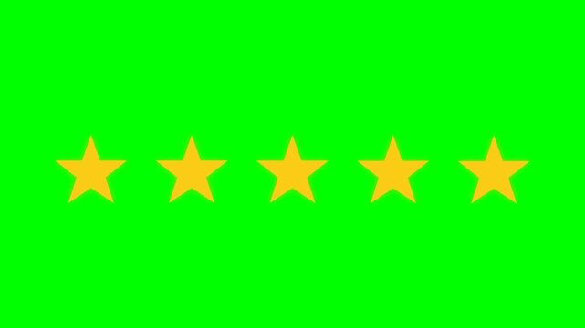Five Star Rating Animation on Green Screen &ndash; Review Feedback Motion Graphic
