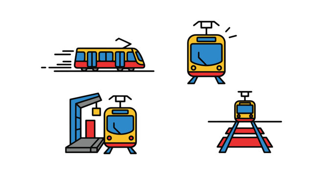 light rail Line art vector clean abstract