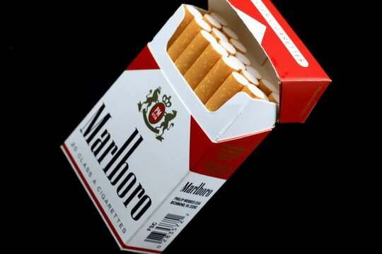 Package of Marlboro brand Cigarettes. Philip Morris 