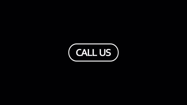 Call us button icon animation in 4K animation with alpha channel , Call us now text sign button animation for online store, websites in transparent background call us! button animation