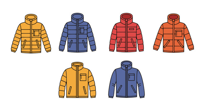 Insulated jacket Line art clean abstract color pattern