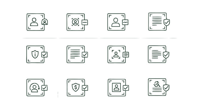 Collection of Security Icons Representing Digital Safety and Protection.