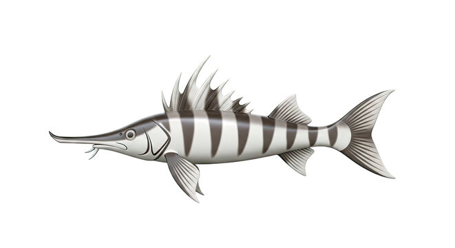 Cartoon Striped Swordfish Illustration