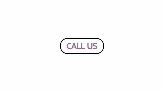 Call us button icon animation in 4K animation with alpha channel , Call us now text sign button animation for online store, websites in transparent background call us! button animation