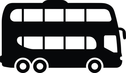 Silhouette of a classic double decker bus for public transport vector illustration © CreatiMart