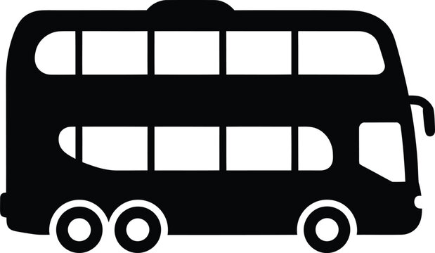 Silhouette of a classic double decker bus for public transport vector illustration