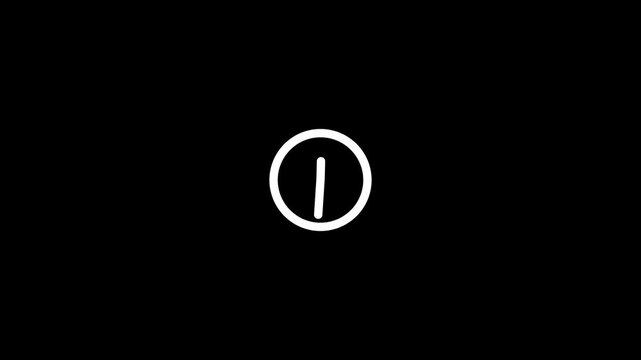Digital clock icon animation, analog new clock icon animation. wall clock simple design on black background
