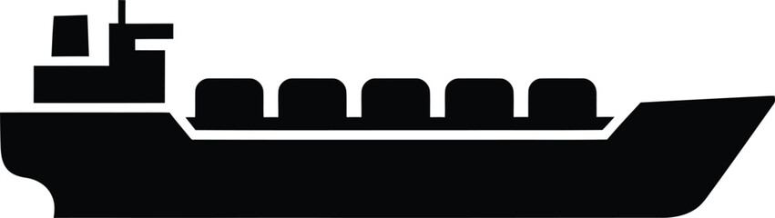 Silhouette of a large industrial cargo ship for maritime transport vector illustration © CreatiMart