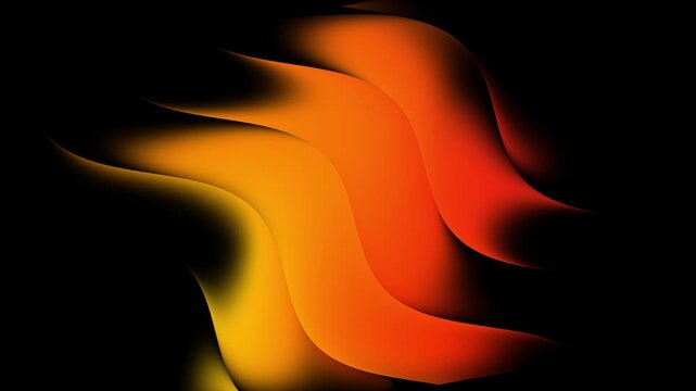 Dynamic abstract orange and yellow glowing wavy lines with a fiery gradient effect on a dark background, flowing smoothly in a mesmerizing digital motion&nbsp;