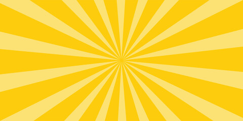 Circus background of spiral yellow orange rays vector illustration. Vintage radial pattern with sunbeams or starburst strip. Circus, carnival, summer fair or chapiteau backdrop. © Maimun