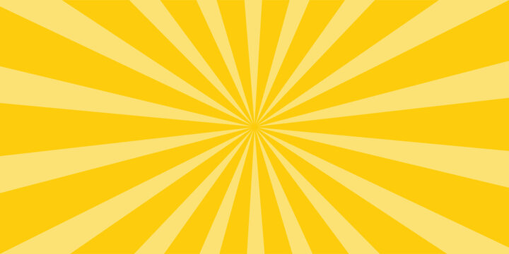 Circus background of spiral yellow orange rays vector illustration. Vintage radial pattern with sunbeams or starburst strip. Circus, carnival, summer fair or chapiteau backdrop.