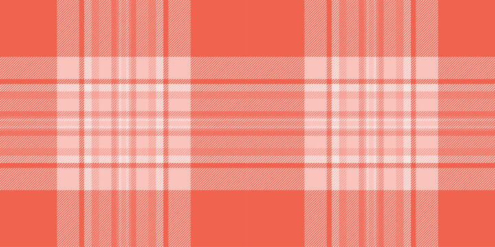 Folklore fabric vector plaid, shape texture pattern tartan. Postcard check background seamless textile in red and light colors.