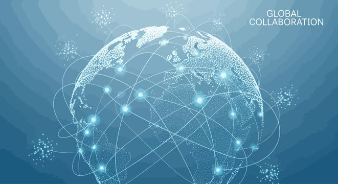 Global Network Connections Around Earth.