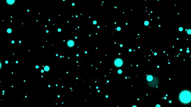 Light Blue Circle Floating Particle on black background