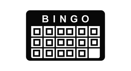 Obraz premium A black bingo card with empty squares a simple silhouette