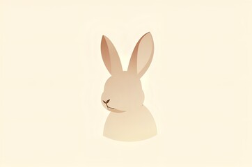 Obraz premium Stylized Rabbit Portrait on a Pale Background