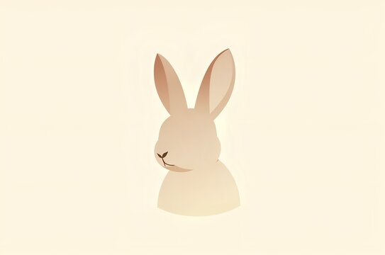 Stylized Rabbit Portrait on a Pale Background