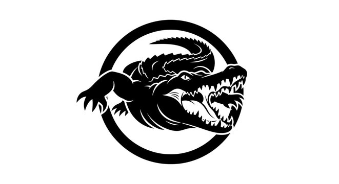 Powerful Alligator Mascot Logo Design.