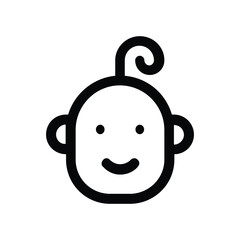 Obraz premium Baby Avatar Cute Face Line Icon