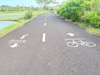 Fototapeta premium bicycle path in the park