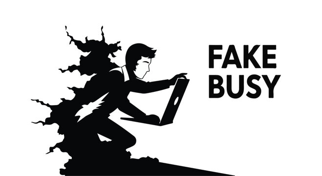 Silhouette of stressed businessperson with exploding head