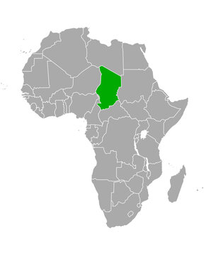 Karte des Tschad in Afrika