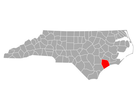 Karte von Onslow in North Carolina