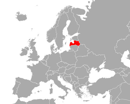 Karte von Lettland in Europa