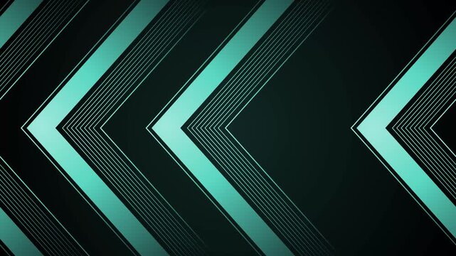 Metallic chevron dark geometric shape background animation, Abstract dark geometric background with chevron lines converging toward center