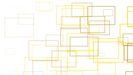 Fototapeta premium Abstract Minimalist Overlapping Golden Rectangles on White Background, Geometric Outlined Square Pattern, Modern Vector Design Element