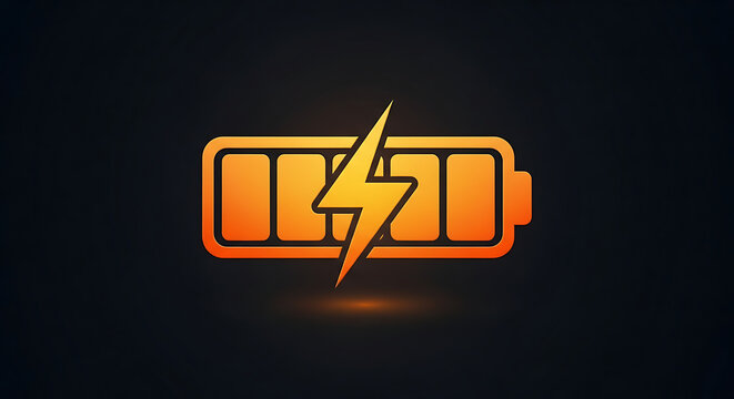 Battery Charging Icon Representing Energy and Tech Innovation