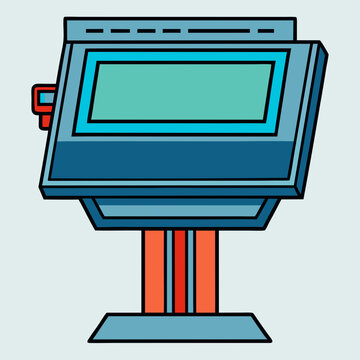 A fun, retro-style illustration of a teleprompter for broadcasting and public speaking