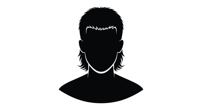 Dark striking silhouette of a person with a unique hairstyle silhouette