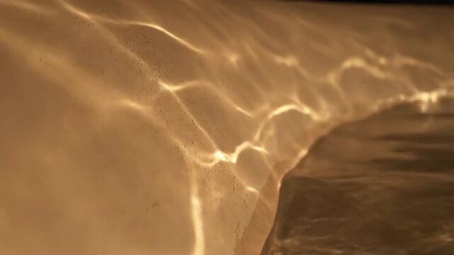 Sunlight reflections underwater in swimming pool abstract pattern