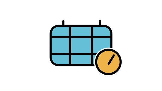 Confirmed Calendar Event Animation Icon. Animated calendar icon with a checkmark symbol representing confirmed appointments and successful event scheduling.