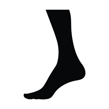 Silhouette of a human foot, vector image, representing the shape of foot