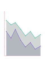 Fototapeta premium Line graph trend indicator. Isolated transparent PNG business analytics overlay graphic element.