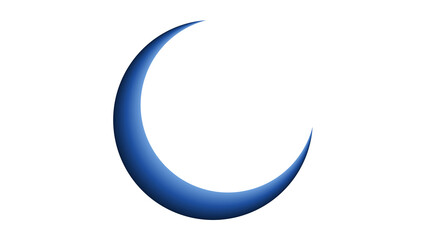 Glowing Blue Crescent Moon Icon Isolated on Transparent Background © Suraj Das