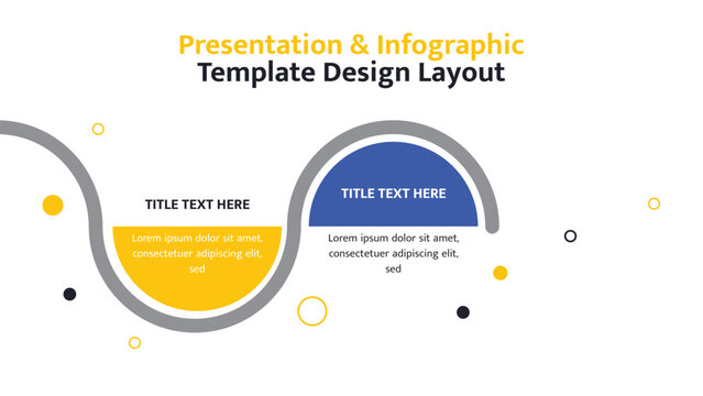 Two step infographic presentation layout with distinct sections for titles and detailed information