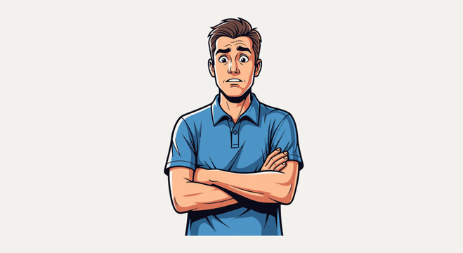 Man with arms crossed looking concerned 4.