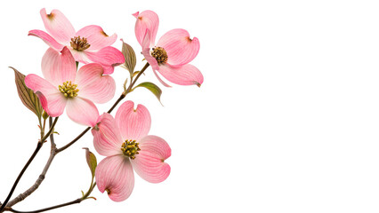 Bright pink flowers bloom on a branch in spring sunshine in a garden setting © PNG_MEGAStock