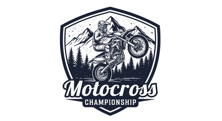 Fototapeta premium Motocross Rider Silhouette – Off Road Dirt Bike Racing Sport Illustration