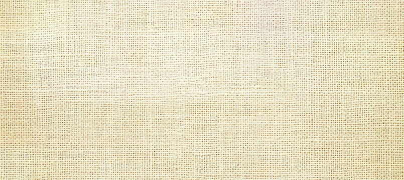 Close-Up of Rough Linen Texture Showing Detailed Weave Pattern on Vintage Beige Fabric Background