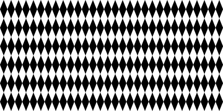 Circus seamless diamond pattern. Clown background with rhombus texture. Geometric monochrome carnival ornament.