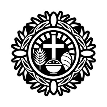 Eucharistic bread icon in glyph style