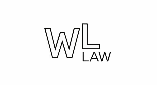 Bold outline letters WL with LAW text below on white background