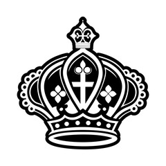 A filled style icon of papal tiara symbol © creativestall
